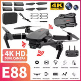 4k HD Wide Angle Dual Camera Rc Drone Foldable FPV WiFi Quadcopter + 4 Batteries Drone