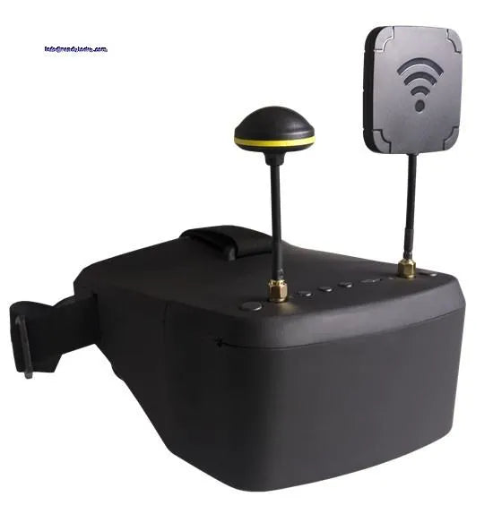 FPV headset with DVR, two antennas and detachable display module