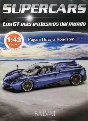Pagani Huayra Roadster 1:43 diecast car model in blue, sealed packaging