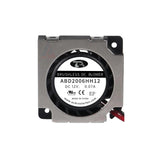 Brushless DC blower cooling fan with circular rotor, square frame, and red/black wire leads