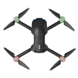 Compact quadcopter drone with four foldable propellers and front camera module