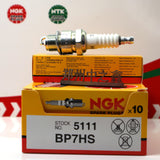 NGK spark plug box and iridium spark plug, stock 5111 BP7HS