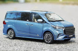 1/18 MAXUS G20 MPV diecast car model toy, blue, front three-quarter view