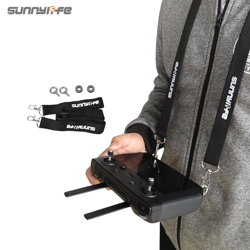Sunnylife drone controller neck lanyard with black strap and metal clips