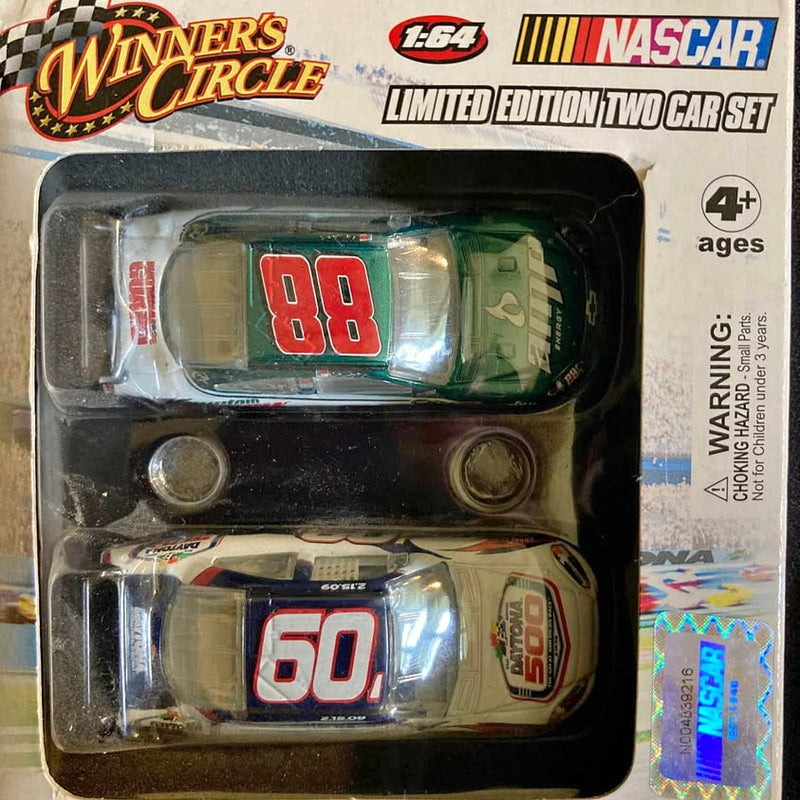 NASCAR 1:64 diecast two-car set in blister pack, showing car #88 and #60.