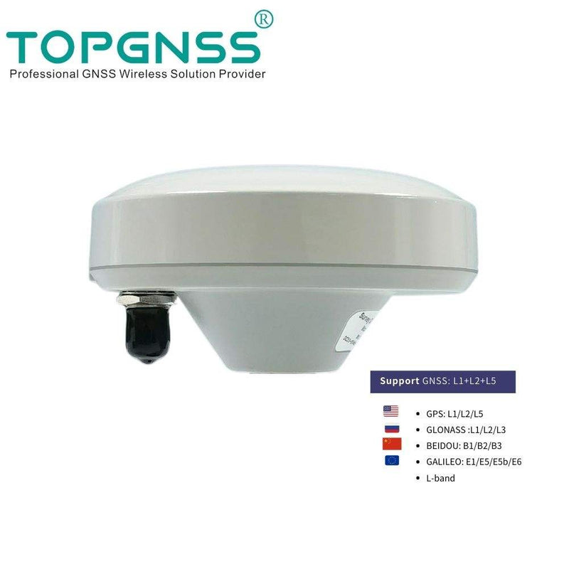 TOPGNSS GNSS RTK drone antenna with white dome radome and cable connectors