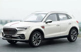 1/18 scale HongQi HS5 diecast SUV model car, white, front three-quarter view