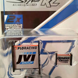 Sprint race diecast car front with Floracing and HendrickCars.com decals