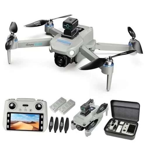 Adult quadcopter drone kit with controller, battery, props, and carrying case