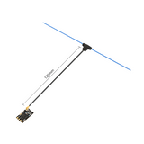 FPV receiver module with long antenna, black PCB with gold contact pads