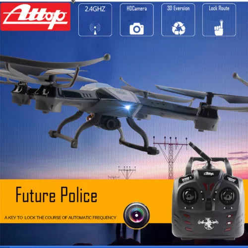 Police-themed quadcopter drone with HD camera and 2.4GHz remote controller