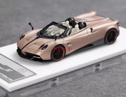 1:64 convertible sports diecast car, light beige body, black accents, red wheels