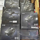 Boxed drone product packaging with drone image and model label