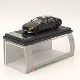 1:64 Mercedes-Maybach S560 diecast toy car, black with red wheels on display base
