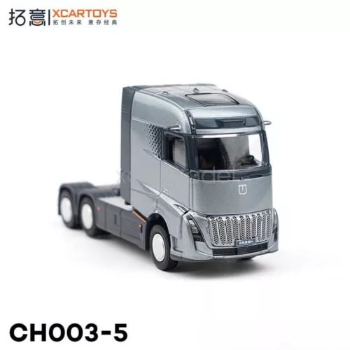 XCARTOYS 1:64 grey diecast tractor truck model, front cab and side view