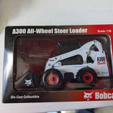 White die-cast A300 all-wheel steer loader in retail box, scale 1:25