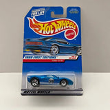 Blue Ford GT-40 Hot Wheels die-cast car in retail blister pack, 1999 First Editions