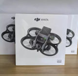 DJI Avata FPV drone in retail box, black quadcopter with prop guards