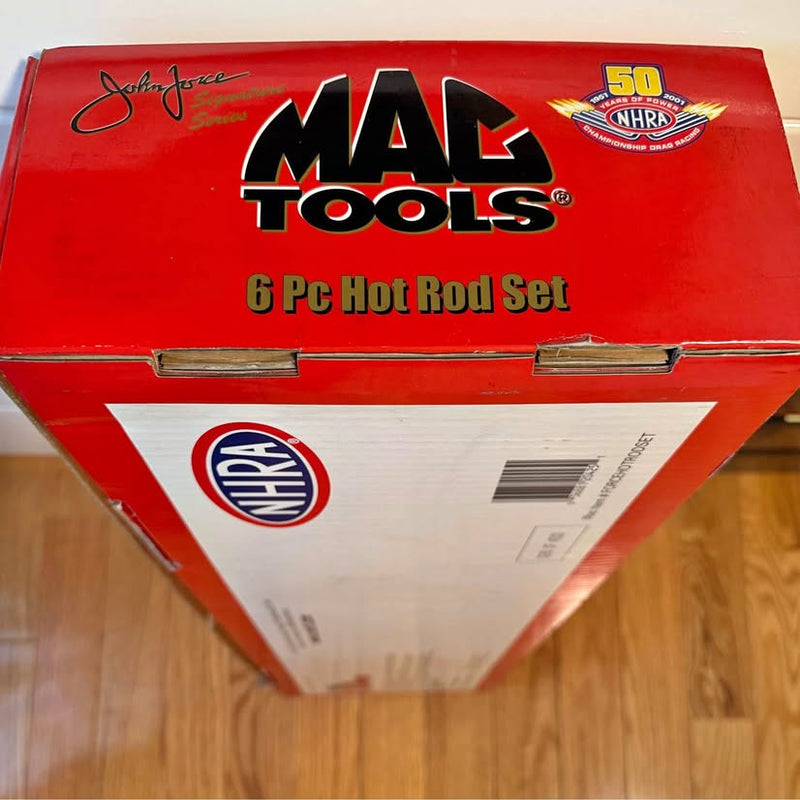 Mac Tools diecast 6pc Hot Rod Set box, red and white with Kearny NJ logo