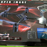 FPV streaming quadcopter drone with foldable arms and onboard camera module