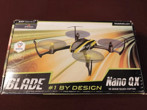 Blade Nano QX 18-gram quadcopter RTF drone retail box with pictured quadcopter