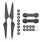 T30 drone fold propellers kit: CW/CCW arms, washers, and two black props with red tips