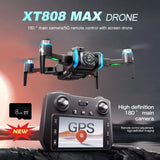 Quadcopter drone with front camera and handheld remote with screen