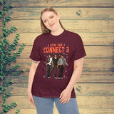 Burgundy graphic T-shirt with 'CONNECT' front print and crew neckline