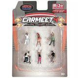 American Diorama 1:64 diecast car meet figure set, seven mini figures in blister pack