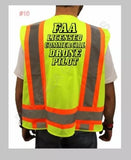 LICENSED COMMERCIAL DRONE PILOT SAFETY VEST HI-VISIBILITY REFLECTIVE #10 Drone