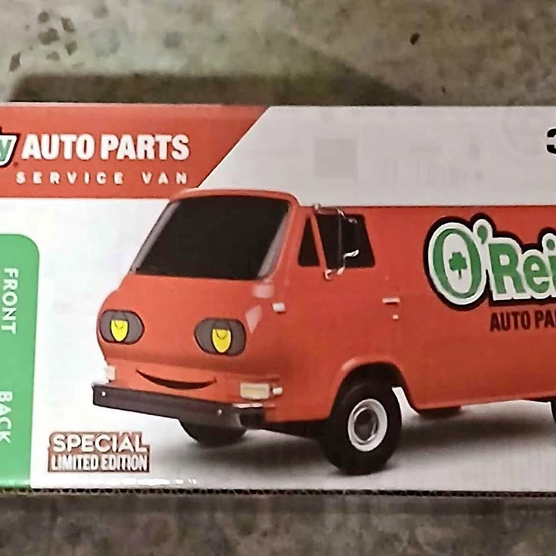Orange O'Reilly service van diecast with front grille and Auto Parts logo