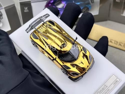 Gold 1:64 electroplated racing sports diecast metal car model with black windows