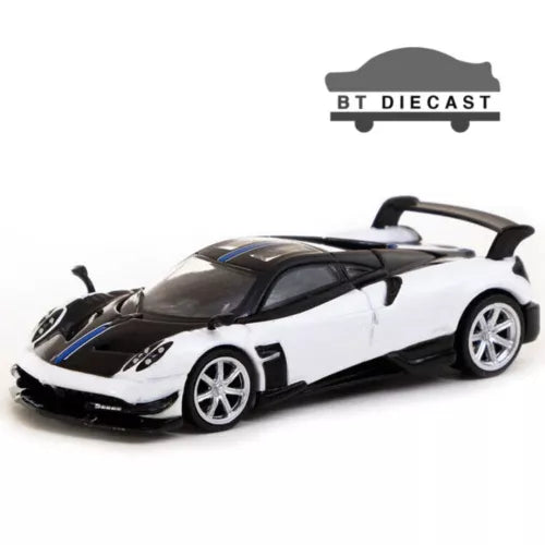TARMAC WORKS diecast model car, white and black with blue accents, detailed wheels