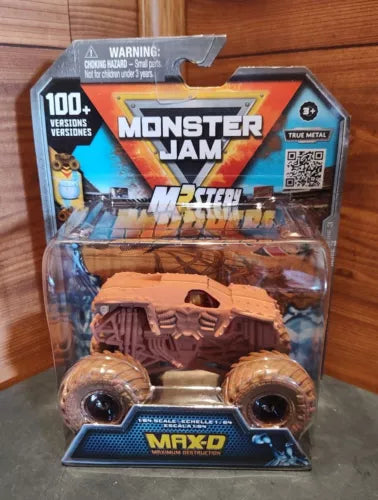 Monster Jam MAX-D 1:64 diecast monster truck in retail package, orange-brown truck