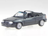 Black 1989 convertible diecast model car with open top, front three-quarter view