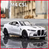 1:36 Alloy Diecast BMW M4 CSL Models Toys Miniature Cars 2 Doors Opened Toy