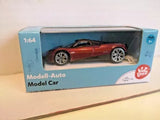 1:64 diecast model car with red sports car in retail box