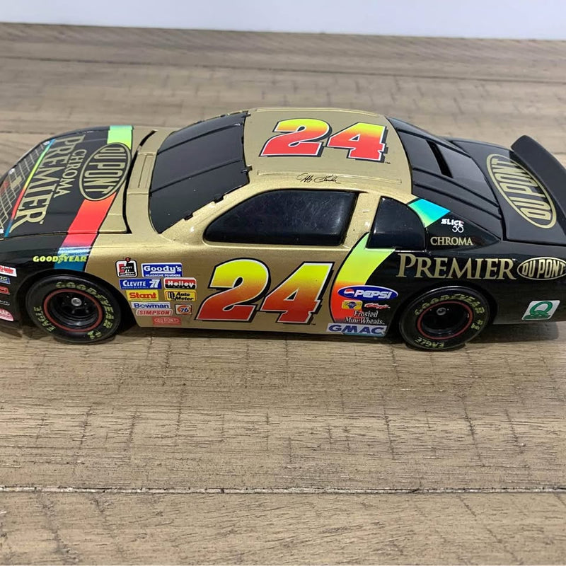 1/24 scale diecast race car bank with #24 and DuPont Premier branding, black and green