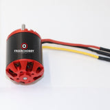 RC brushless outrunner motor with red aluminum front and black casing