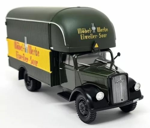 Dark green and black diecast furniture removal wagon truck model, with cab grille.