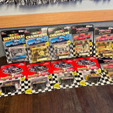 Boxed NASCAR diecast car set with multiple racing cars in retail packages