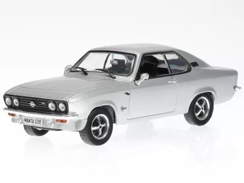 Silver Opel Manta A GT/E diecast model car with black interior