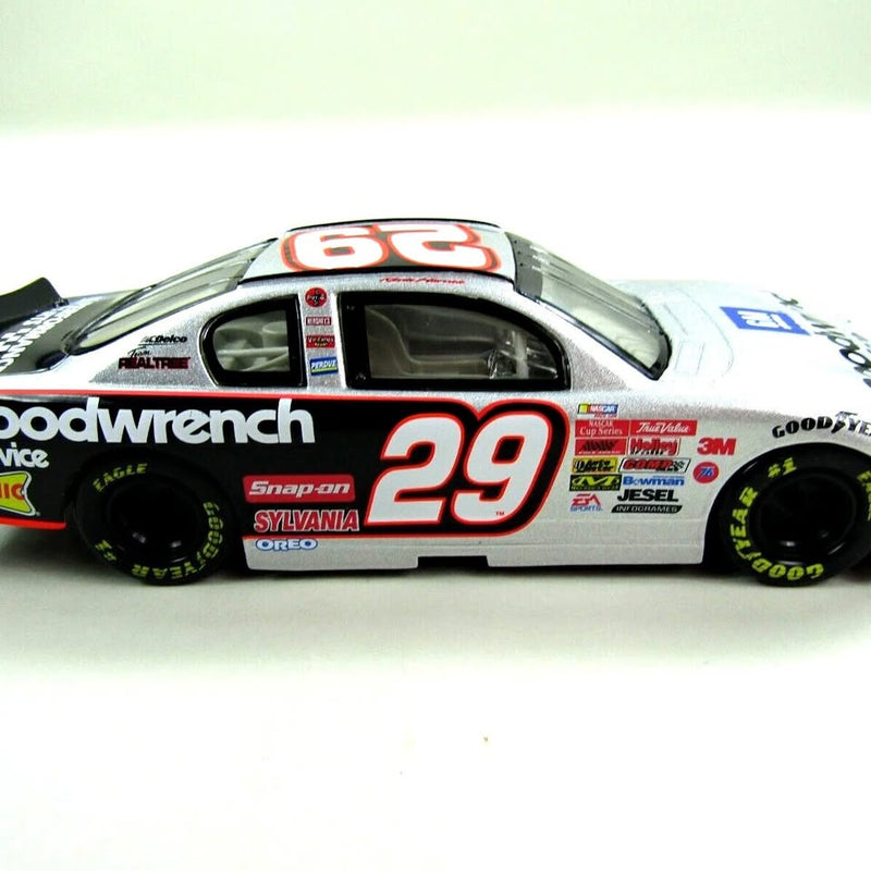 Diecast race car model, side view, white with 29 and Goodwrench logos