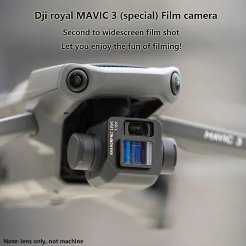 DJI Mavic 3 anamorphic movie lens attachment with 1.15x optics
