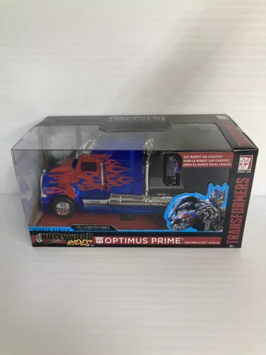 Optimus Prime diecast Western Star truck, blue orange flames, 1:32 scale