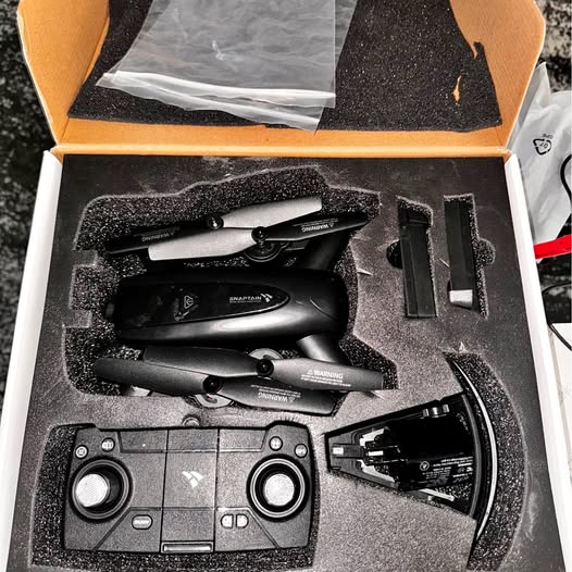 Antelope CA drone kit with controller and spare parts in black foam insert