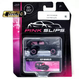 Jada Toys Pink Slips Jeep Wrangler Black Pink Rims Diecast 1:64 2023 Toy