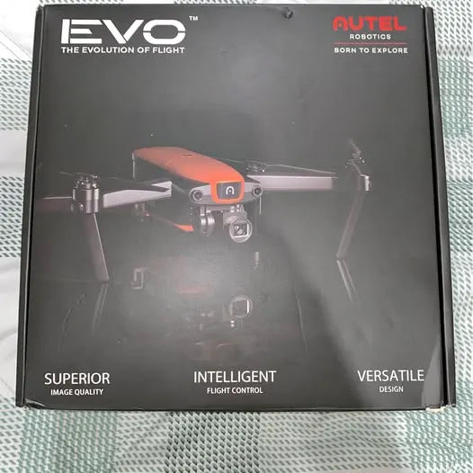Autel Evo drone retail box with product front design and drone illustration