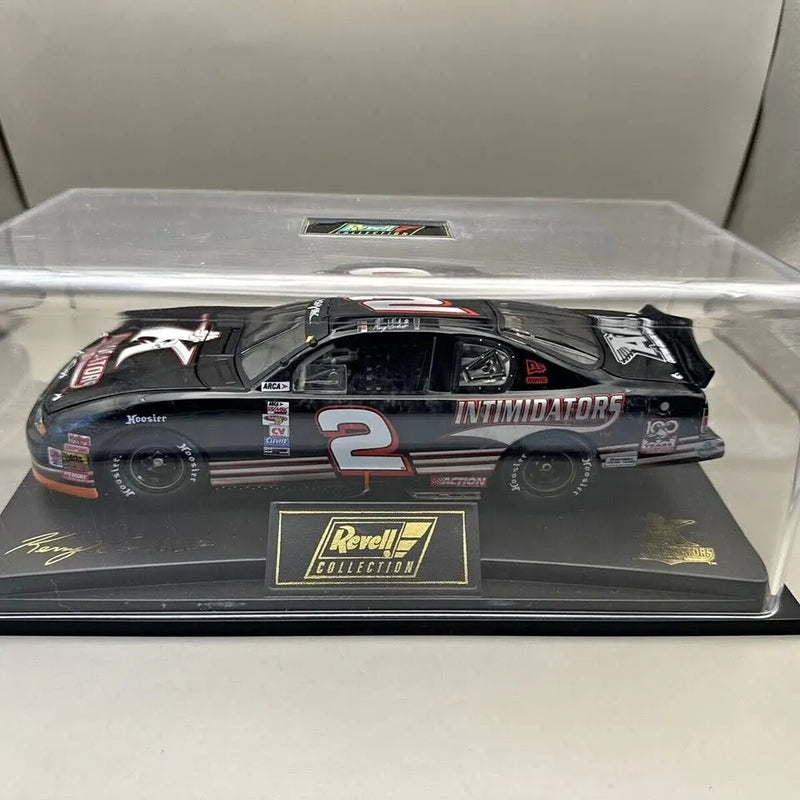 1:24 scale diecast race car, black with red/white #2 and Intimidators graphics