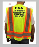 LICENSED COMMERCIAL DRONE PILOT SAFETY VEST HI-VISIBILITY REFLECTIVE #2 Drone